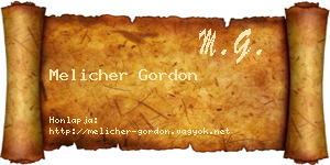 Melicher Gordon névjegykártya